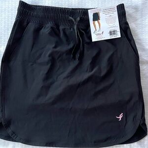 NWT Black Skort W/Compression Shorts & Pink Breast Cancer Ribbon Size Small